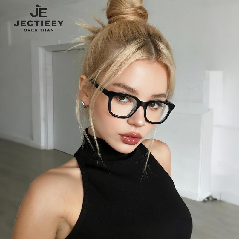 Jectieey Blue Light Blocking Glasses for Women Men,Oversize Fashion Squre Anti Eyestrain Glasses for Gaming/Reading/TV - Image 4